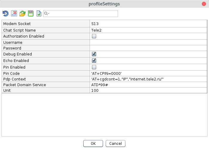 Profile settings