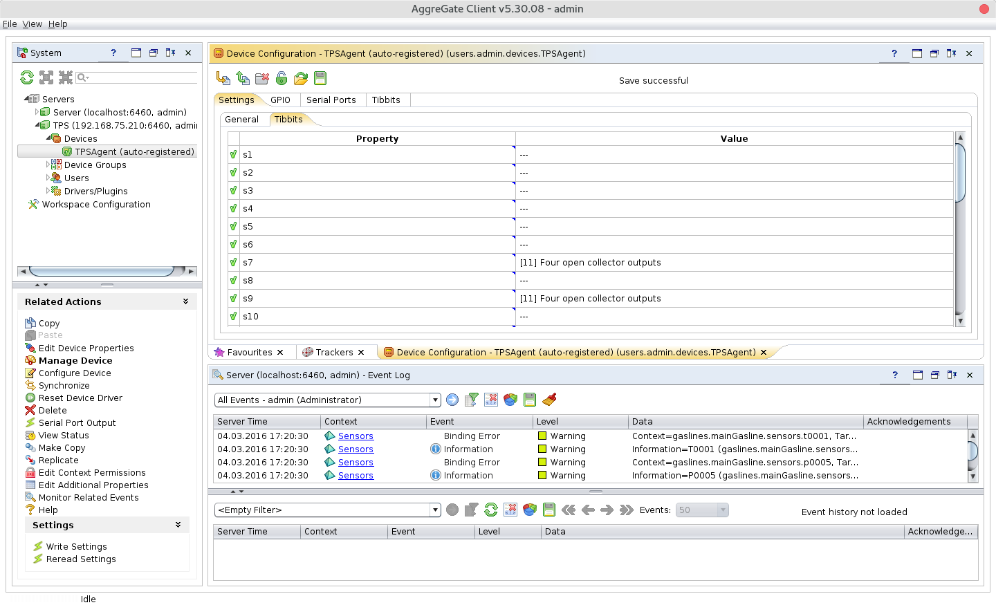 Four open collector outputs