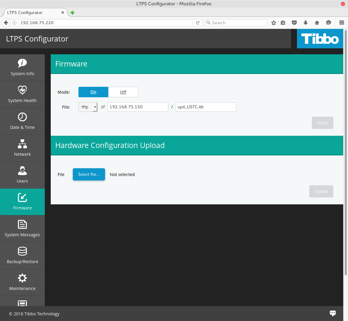 Firmware settings